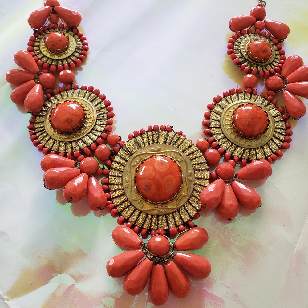 Orange & Gold Necklace